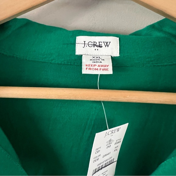 J crew factory 2 piece pajama set Ladies size xxl Green white trim pjs - Picture 3 of 9